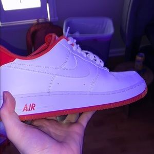 White/Red Air Force 1’s